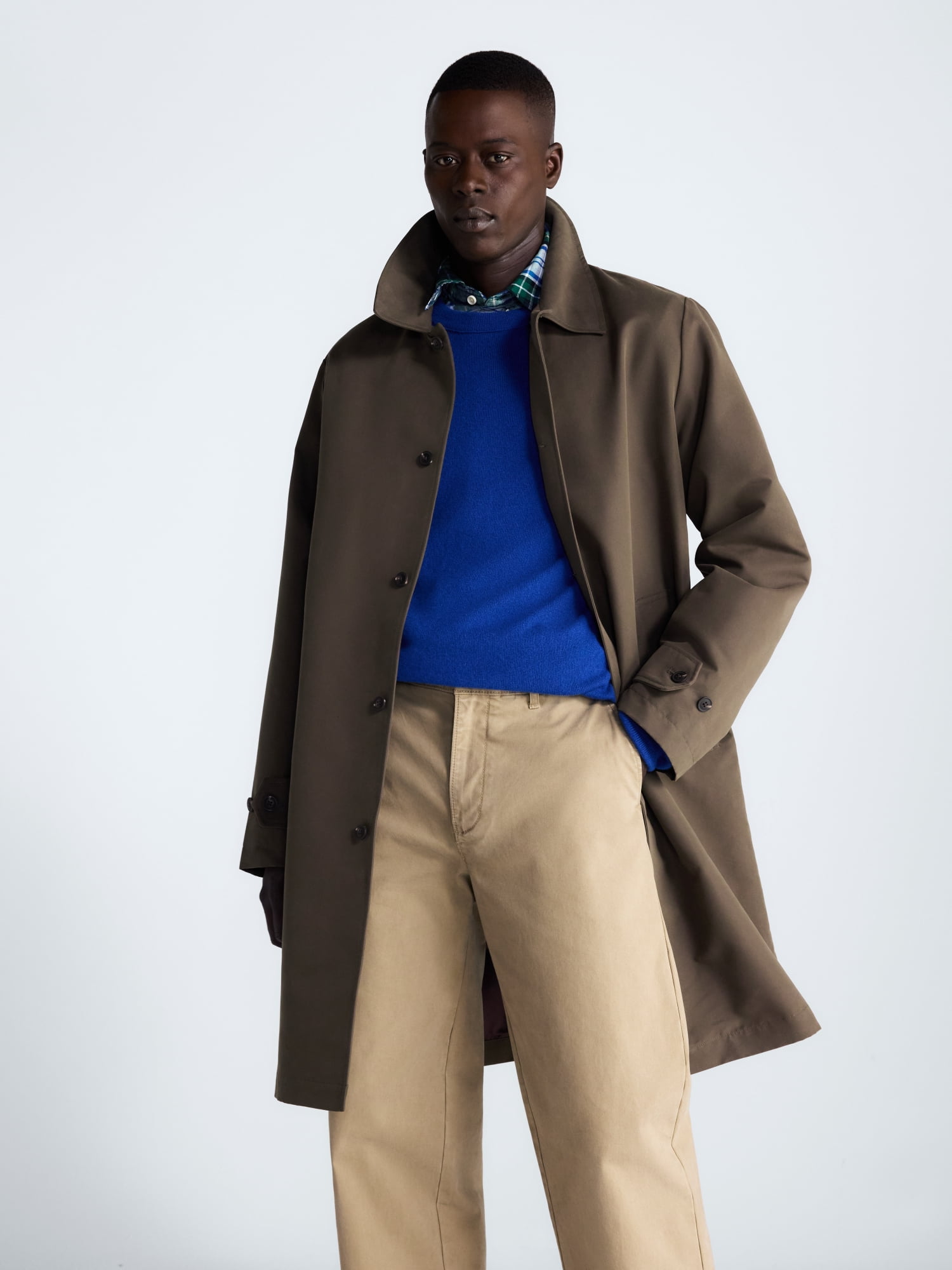 Free Assembly Men's and Big Men's Lightweight Trench Coat, Sizes XS-3XL