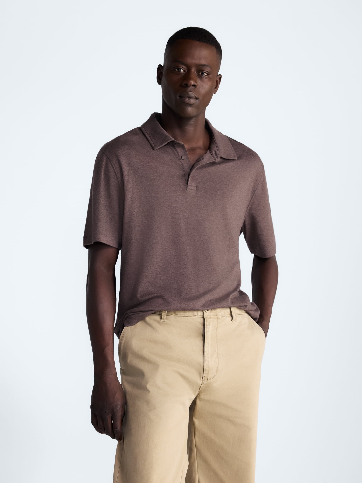Free Assembly Men's Cotton Polo Shirt with Short Sleeves