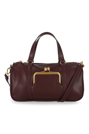 Women's Faux Leather Frame Satchel Handbag, Chianti