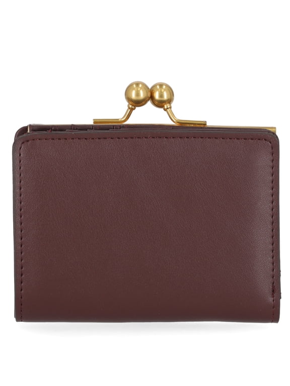 Women's Kiss Lock Frame Wallet, Chianti