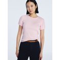 thumbnail image 1 of Free Assembly Women's Crewneck Top with Short Puff Sleeves, Sizes XS-XXL, 1 of 5