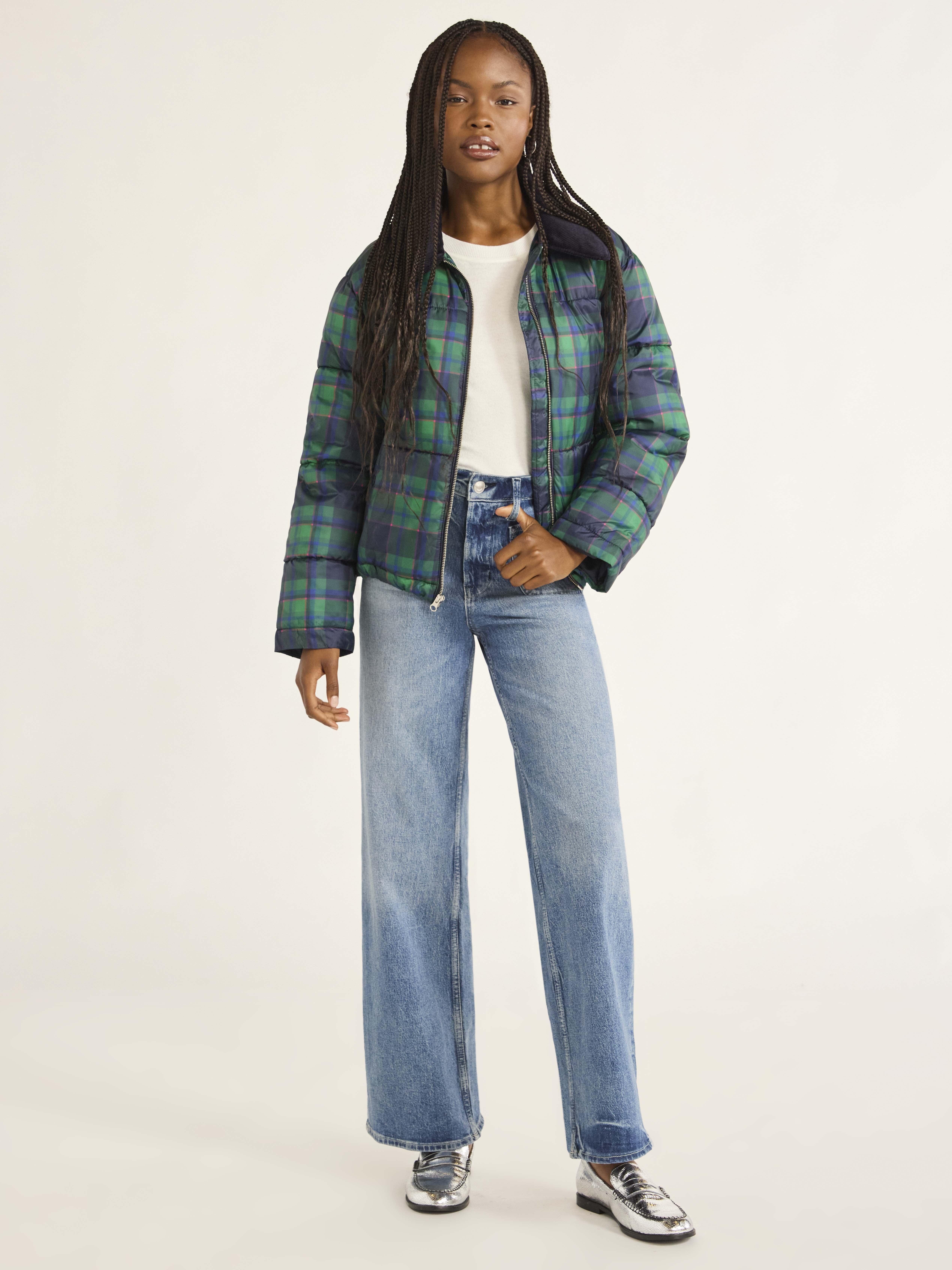 Free Assembly Women's and Women's Plus Short Puffer Jacket, Sizes XS-4X