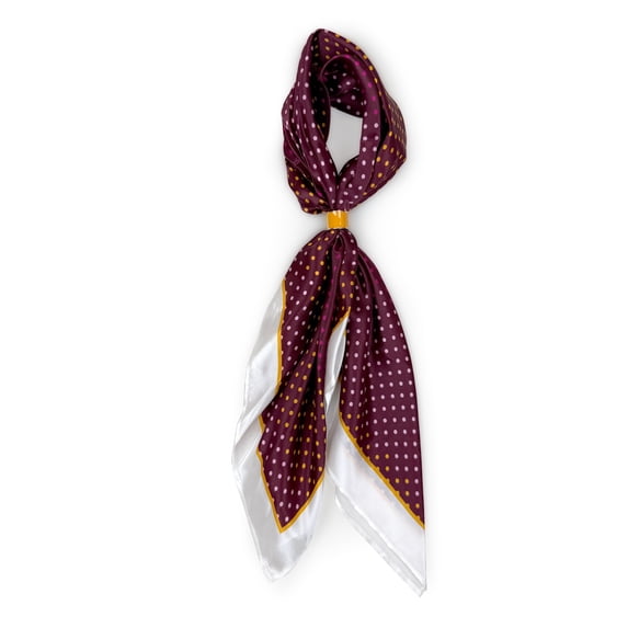 Free Assembly Women's Print Silk Scarf, Merlot Wine