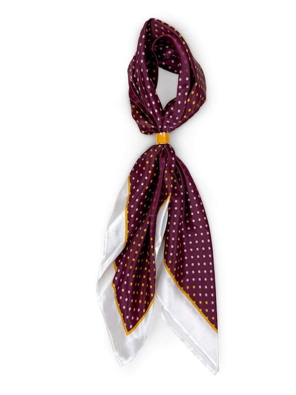 Women's Print Silk Scarf, Merlot Wine