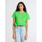 FREE ASSEMBLY Women's and Women's Plus Cotton Cropped Boxy Tee with Short Sleeves, Sizes XS-4X