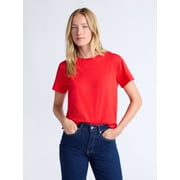 Free Assembly Womens and Womens Plus Cotton Cropped Boxy Tee with Short Sleeves, Sizes XS-4X