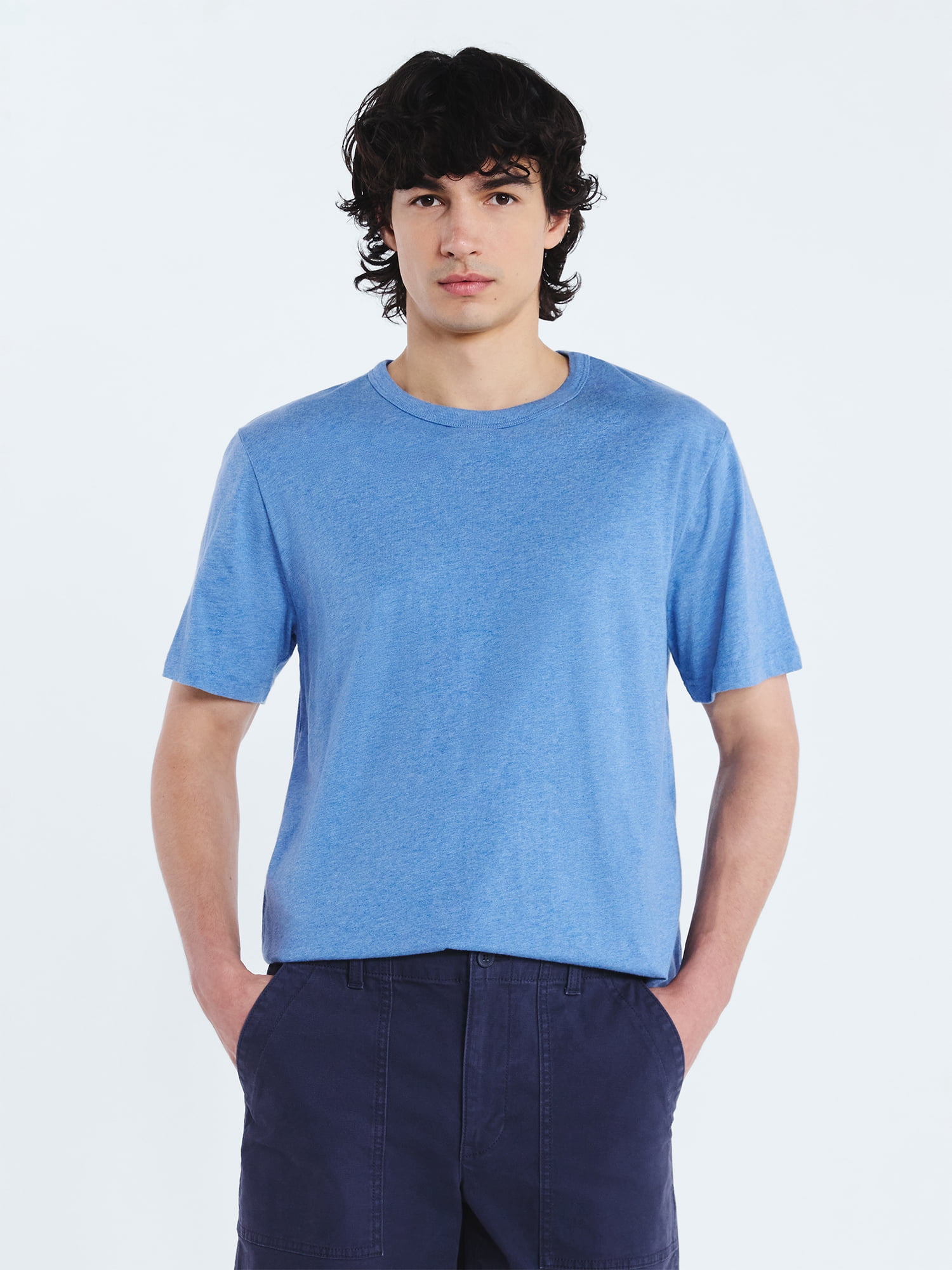 Free Assembly Men’s Everyday Cotton Tee with Short Sleeves, Sizes S-3XL