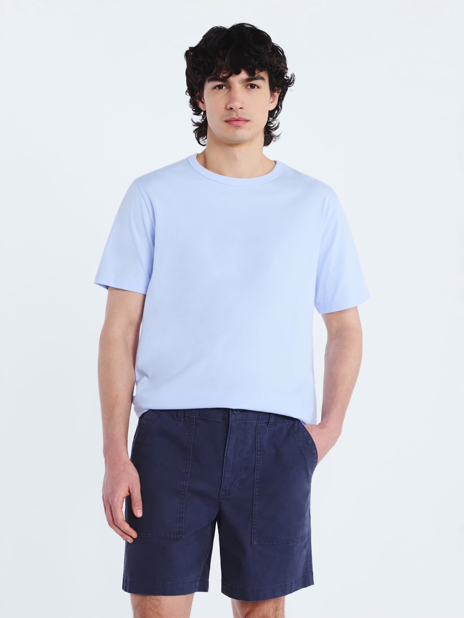 Free Assembly Men’s Everyday Cotton Tee with Short Sleeves, Sizes S-3XL