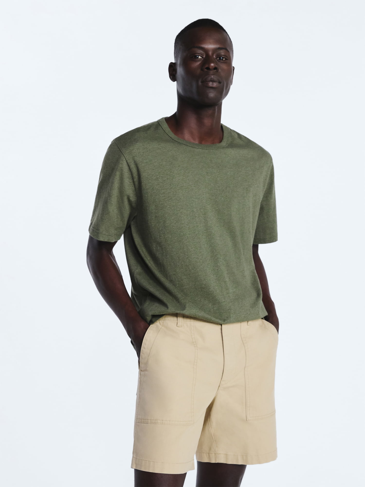 Free Assembly Men’s Everyday Cotton Tee with Short Sleeves, Sizes S-3XL
