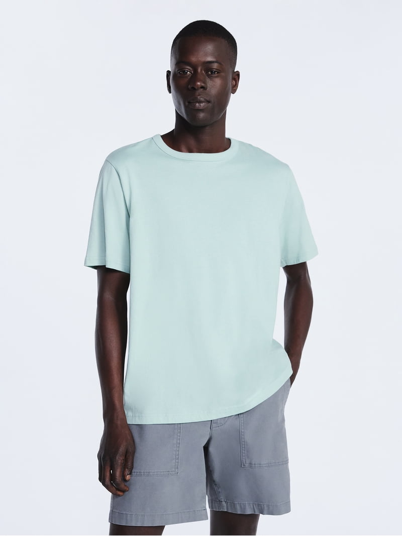 Free Assembly Men's Everyday Cotton Tee with Short Sleeves, Sizes