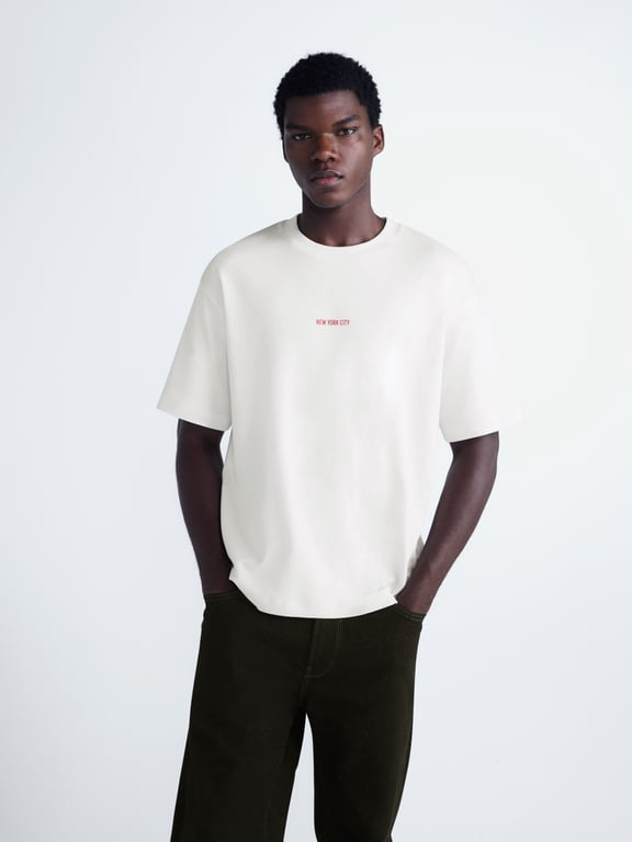 Men's NYC Front Back Graphic Cotton Tee with Short Sleeves, Sizes XS-XL