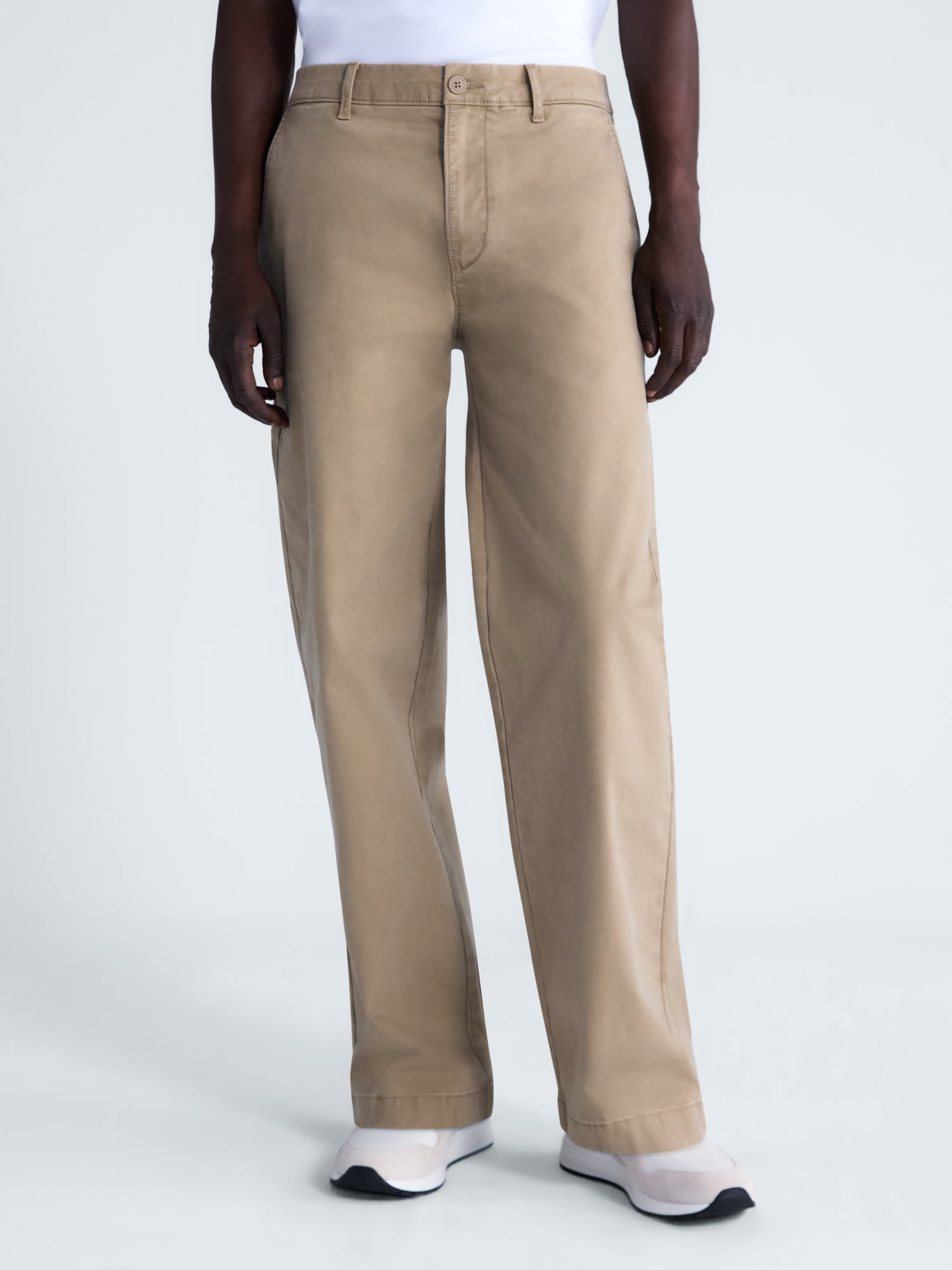 Free Assembly Men's Loose Fit Straight Leg Chino Pants, Waist Sizes 29-40