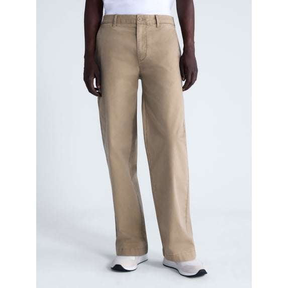 Free Assembly Men's Loose Fit Straight Leg Chino Pants, Waist Sizes 29-40