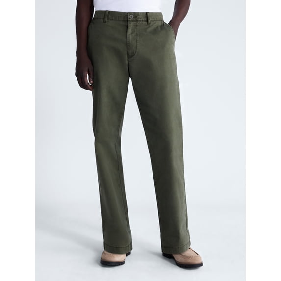 Free Assembly Men's Straight Fit Chino Pants, Waist Sizes 29-40