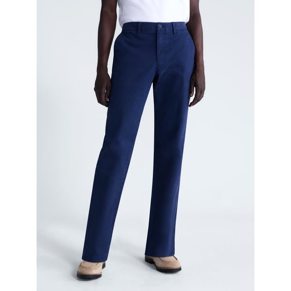 Free Assembly Men's Straight Fit Chino Pants, Waist Sizes 29-40