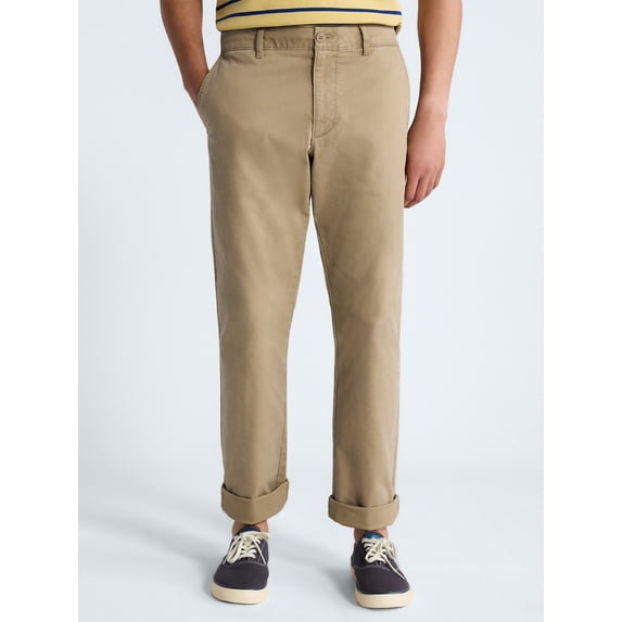 Free Assembly Men's Straight Fit Chino Pants, Waist Sizes 29-40