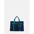 thumbnail image 1 of Free Assembly Women's Canvas Tote Handbag with Tote Charm, Navy with Green, 1 of 6
