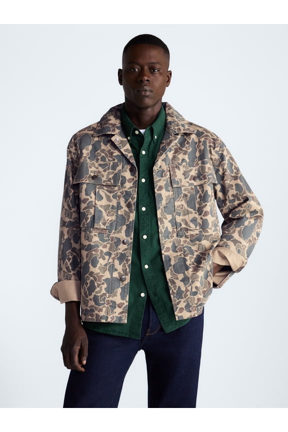 Men's Cotton Camo Utility Jacket, Sizes XS-3XL