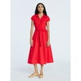 thumbnail image 1 of Free Assembly Women's and Women's Plus Belted Mixy Polo Midi Dress with Short Sleeves, Sizes XS-4X, 1 of 4