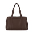 thumbnail image 1 of Free Assembly Women's Faux Leather Work Tote Handbag, Chocolate, 1 of 5