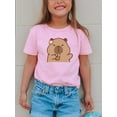 thumbnail image 1 of FA536 Cute capybara, Letter Graphics Printed t shirt for girl Kids Summer Casual Round Neck Tops Tees Child'S Clothing, 1 of 5