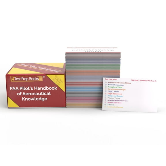 FAA Aeronautical Knowledge Study Cards 2025-2026: Pilots Review of Aeronautical Knowledge and Practice Test Questions [Full Color Cards]