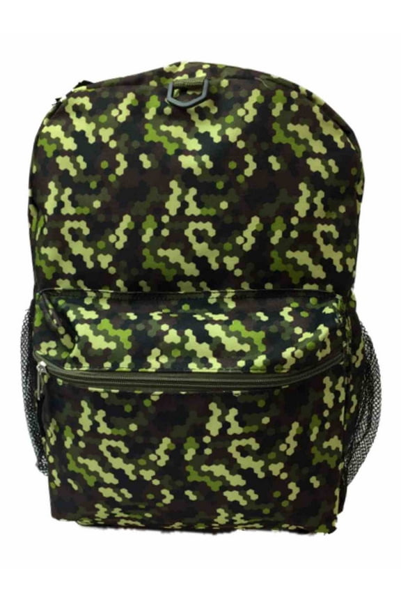 FAB Starpoint Green & Brown Camo 16" Backpack School Travel Book Bag