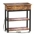 thumbnail image 1 of FABATO End Table and Nightstand with Charging Station, Rustic Brown, 1 of 7