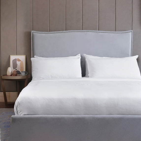 FABDREAMS Organic Linen Queen Sheet Set | Linen Sheets | Linen Sheets Queen | Cooling Sheet Set | 1 Fitted Sheet Queen Size, 1 Flat Sheet, 2 Pillowcase | Organic Sheets Queen | White
