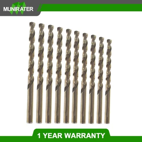 FABLE- 10Pc 1/16"-1/2" Cobalt Twist Drill Bit Set Hss M35 Jobber Length Metal Drill Bit