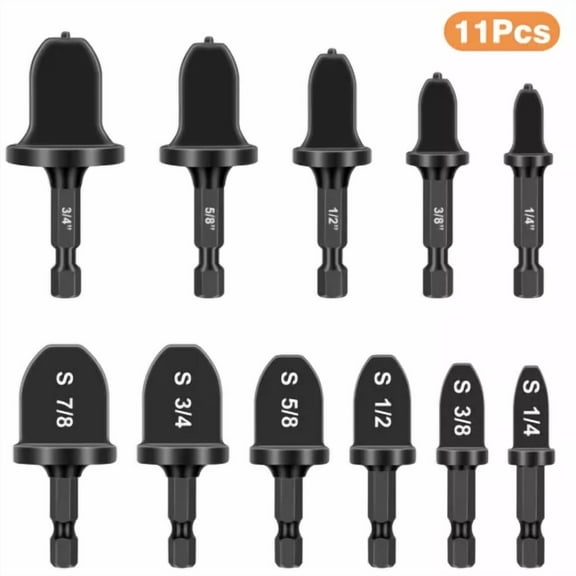 FABLE- 11X Swaging Tool Drill Bit Set Air Conditioner Copper Pipe Flaring Tube Expander