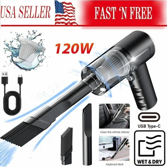 FABLE- 120W Cordless Handheld Vacuum Cleaner Small Mini Portable Car Auto Home Wireless