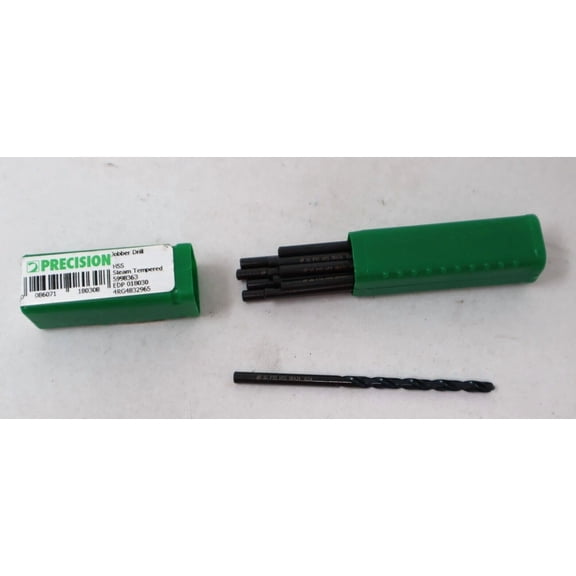 FABLE- 13 Pack Precision Jobber Length Drill Bit 0.1285" Diameter 118 Degrees 5998363