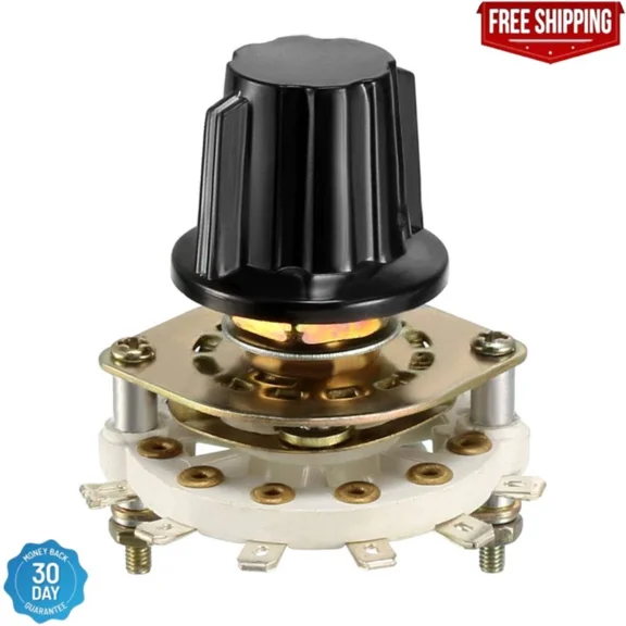 FABLE- 1P5T 1 Pole 5 Position 1 Deck Band Channel Rotary Switch Selector With Knob