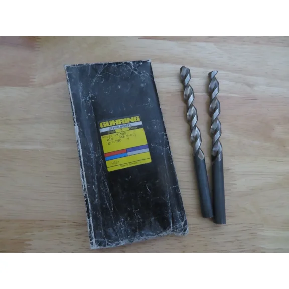 FABLE- 2 Pcs Guhring 9.58Mm Metric 9.58 Right Hand Cobalt Jobber Drills No 622 Germany