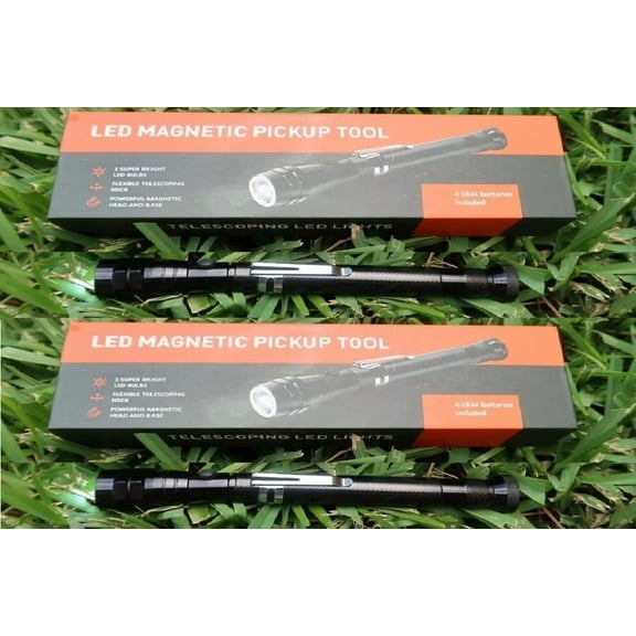 FABLE- 2 Sets Magnetic Telescoping Pick Up Tool Kit With Led Lights For Men Gift Gadget