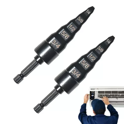 FABLE- 2Pcs Swaging Tool Hvac Ac Air Conditioner Copper Pipe Expander Drill Bit Flaring