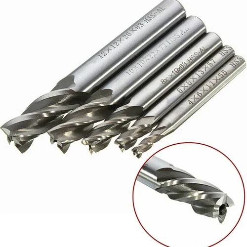 FABLE- 4 Flute Straight Shank End Mill Cutters Drill Bit Tools 4/6/8/10/12Mm Hss Cnc U