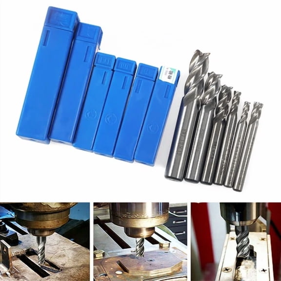 FABLE- 6 Hss Steel End Mill Cutter Shank Drill Bit 1/6" 1/4" 1/3" 2/5"1/2"1/135"