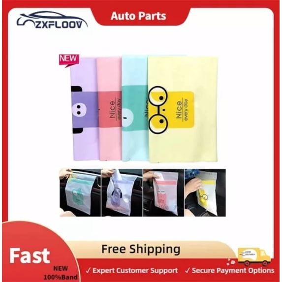 FABLE- 60Pcs Stick-On Disposable Car Trash Bag, Leakproof Vomit, Kitchen Storage Bag