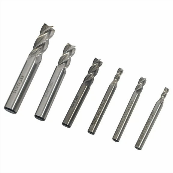 FABLE- 6Pcs Hss End Mill Cutter Cnc Shank Drill Bit 1/6" 1/4" 1/3" 2/5"1/2"1/135" Usa