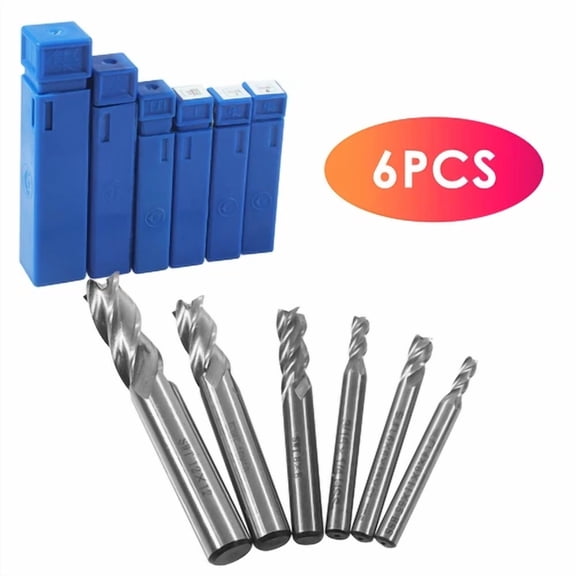 FABLE- 6Pcs Hss End Mill Cutter Cnc Shank Drill Bit 1/6" 1/4" 1/3" 2/5" 1/2" 1/135"
