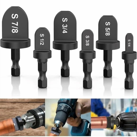 FABLE- 6X Swaging Tool Drill Bit Set Air Conditioner Copper Pipe Flaring Tube Expander
