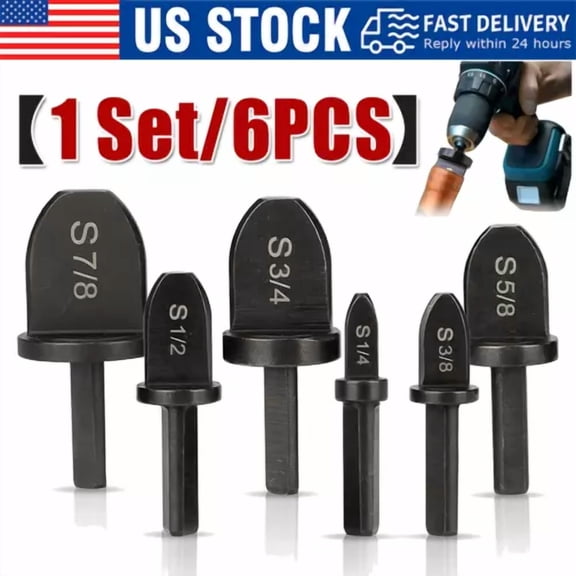 FABLE- 6X Swaging Tool Drill Bit Set Air Conditioner Copper Pipe Flaring Tube Expander