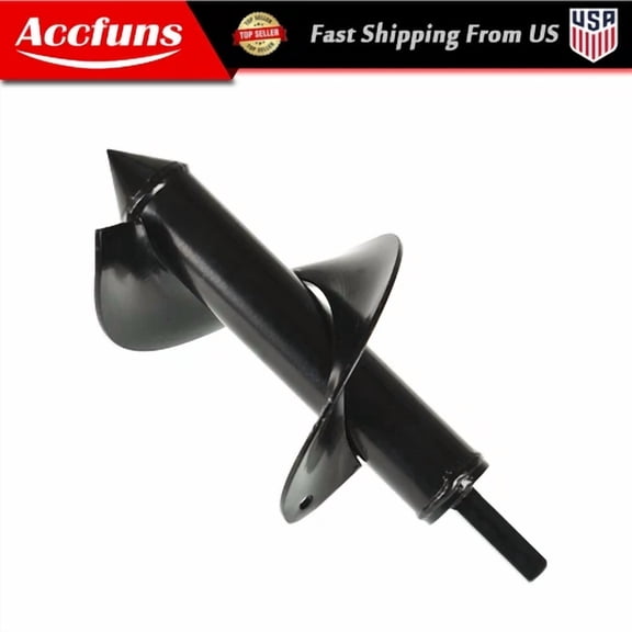 FABLE- Auger Drill Bit 3 In. X 7 In.Black Garden Plant Flower Bulb Rapid Planter Spiral