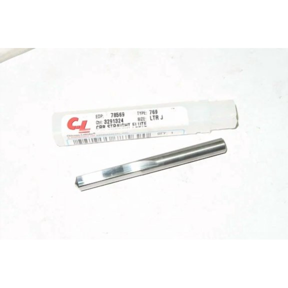 FABLE- Chicago-Latrobe Letter J Carbide 140 [Deg] Bright Finish 2 Straight Flutes Drill