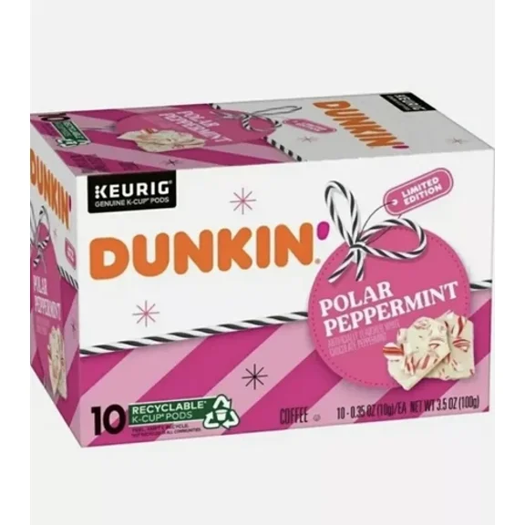 FABLE- Coffee New Dunkin Polar Peppermint 10 Keurig K-Cups Limited Edition Free Ship