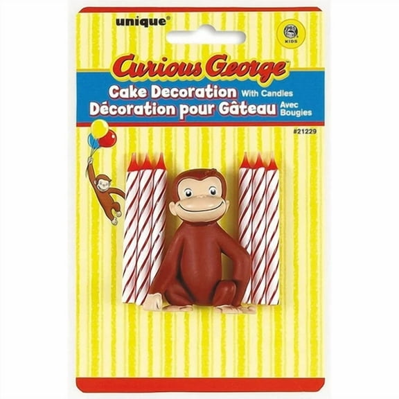 FABLE- Curious George Cake Topper & Birthday Candle Set