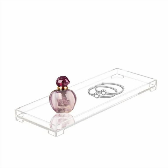 FABLE- Delipply Acrylic Vanity Sink Tray, Rectangle Bathroom Tray With Feet For