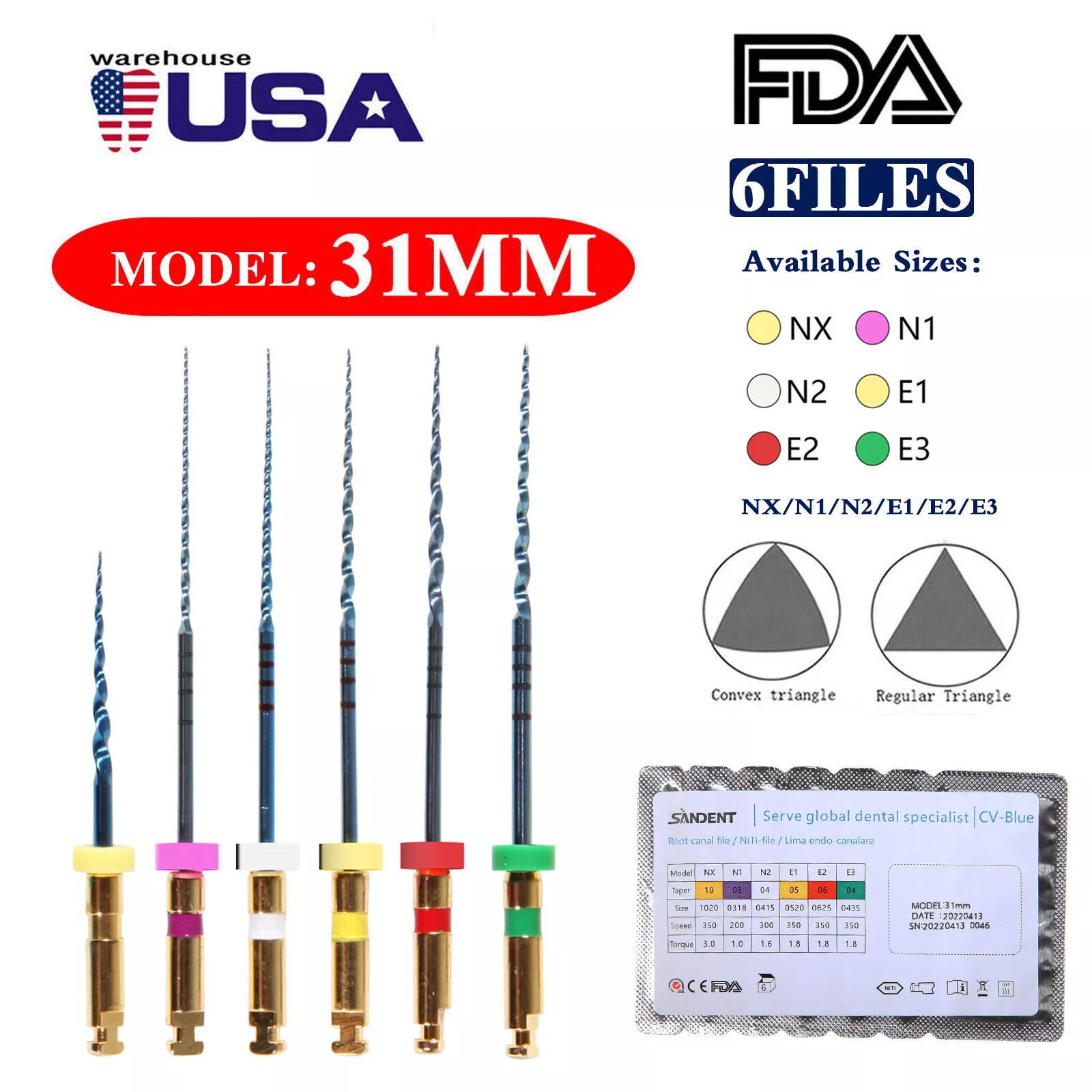 FABLE- Dental Niti Super Files Rotary Tip Endodontic Endo Motor Root ...
